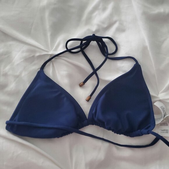 Navy Triangle Bathing Suite Top Swim Suite - Juniors M - Picture 9 of 13